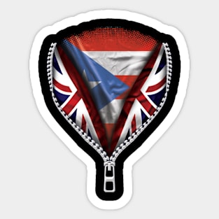 Puerto Rican Flag  Puerto Rico Flag zipped British Flag - Gift for Puerto Rican From Puerto Rico Sticker